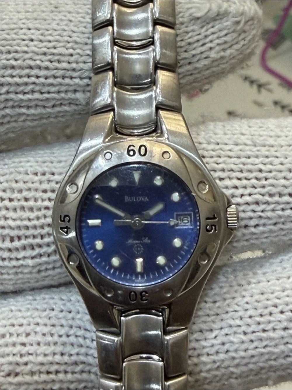 Bulova Marine Star Women's Watch 29.3mm Stainless Steel Blue Dial Quartz Date